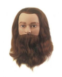 Sibel Übungskopf Leif-Classic mit Bart und Schnurrbart braun 20-25cm